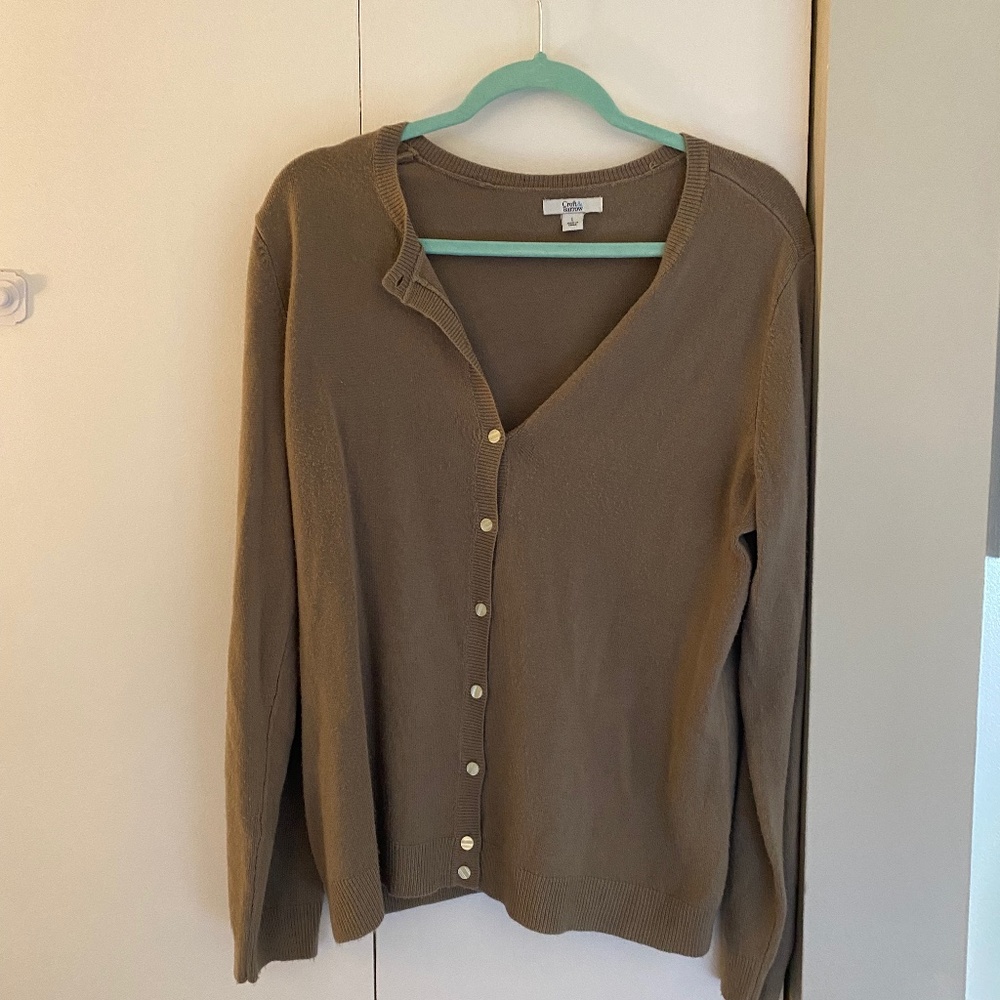 dark tan cardigan